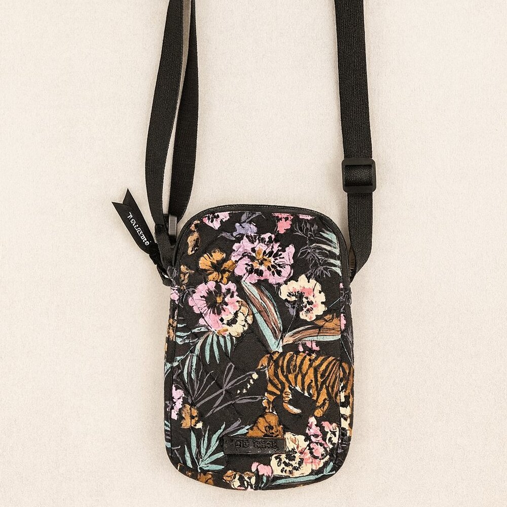 Vera Bradley Small Crossbody Mini Hipster – Tiger & Floral Print Quilted Bag